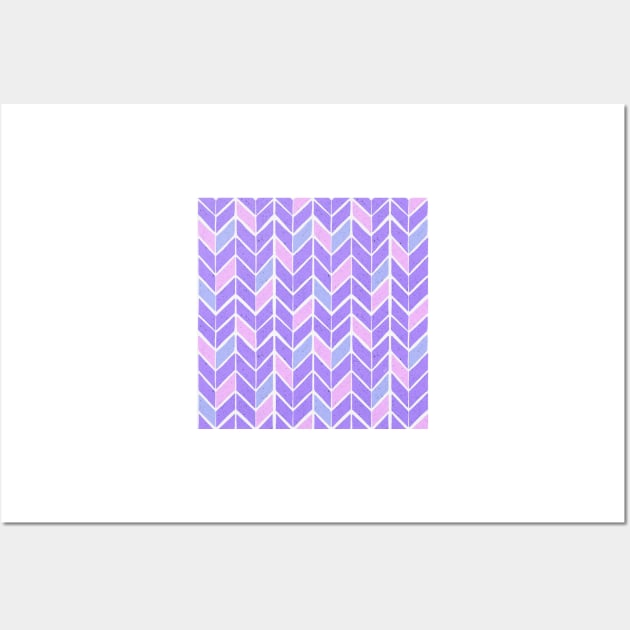 Chevron Pattern - Purple Pastel Palette Wall Art by monitdesign